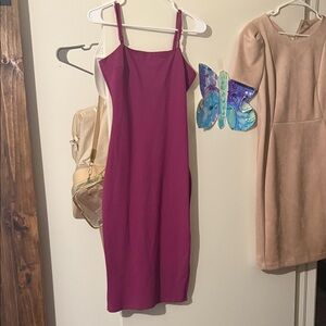 Lulu's Fuchsia Midi Dress